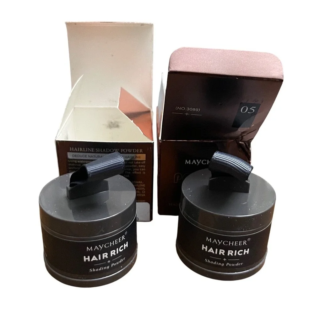 Maycheer 2pk Hairline Shadow Powder 05 Hey Black Root Touch Up NO.3089 4g NEW
